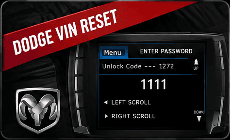 Dodge VIN Reset Code tuner screen