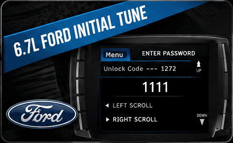 Ford 6.7L First-Tune Code tuner screen